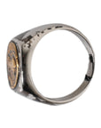 Dolce & Gabbana Silver Tone Engraved Two Color Real Brass Ring