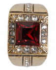 Dolce & Gabbana Gold Tone Sterling Silver 925 Crystals Ring