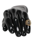 Dolce & Gabbana Gold Tone Engraved Logo Two Color Jewelry Ring