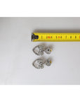 Dolce & Gabbana Silver Heart Bow Rhinestones Dangle Clip-On Earrings
