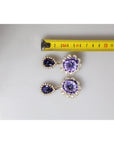 Dolce & Gabbana Purple Flower Pearl Teardrop Crystals Clip On Earrings