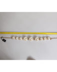 Dolce & Gabbana White Maxi Faux Pearl Beads Crystals Gold Chain Necklace