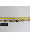 Dolce & Gabbana Multicolor Gold Brass Orange Lily Floral Chain Necklace