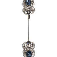 Dolce & Gabbana 925 Sterling Silver Crystals Collar Brooch Accessory Pin