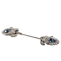 Dolce & Gabbana 925 Sterling Silver Crystals Collar Brooch Accessory Pin