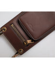 Dolce & Gabbana Brown Leather Neck Strap Cross Body Sling Bag