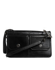 Dolce & Gabbana Black Leather Logo Purse Shoulder Crossbody Bag