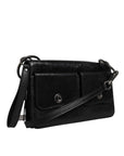 Dolce & Gabbana Black Leather Logo Purse Shoulder Crossbody Bag