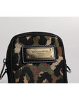 Dolce & Gabbana Multicolor Leopard Jacquard Logo Plaque Neck Strap Bag