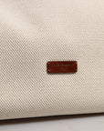 Dolce & Gabbana Beige Brown Cotton Leather Duffle Shoulder Bag