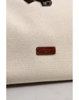 Dolce & Gabbana Beige Brown Cotton Leather Duffle Shoulder Bag