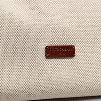 Dolce & Gabbana Beige Brown Cotton Leather Duffle Shoulder Bag