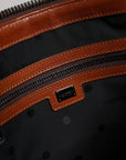 Dolce & Gabbana Beige Brown Cotton Leather Duffle Shoulder Bag