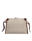 Dolce & Gabbana Beige Brown Cotton Leather Duffle Shoulder Bag