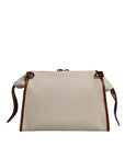 Dolce & Gabbana Beige Brown Cotton Leather Duffle Shoulder Bag
