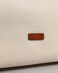 Dolce & Gabbana Beige Brown Cotton Leather Duffle Shoulder Bag