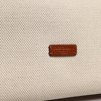 Dolce & Gabbana Beige Brown Cotton Leather Duffle Shoulder Bag