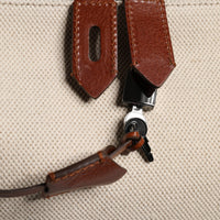Dolce & Gabbana Beige Brown Cotton Leather Duffle Shoulder Bag