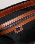 Dolce & Gabbana Beige Brown Cotton Leather Duffle Shoulder Bag
