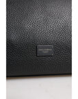 Dolce & Gabbana Black Leather Logo Plaque Shoulder Crossbody Bag