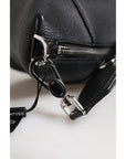 Dolce & Gabbana Black Leather Logo Plaque Shoulder Crossbody Bag