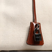 Dolce & Gabbana Beige Brown Cotton Leather Duffle Shoulder Bag