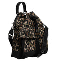 Dolce & Gabbana Multicolor Leopard Cotton Shoulder Bucket Bag