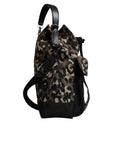 Dolce & Gabbana Multicolor Leopard Cotton Shoulder Bucket Bag