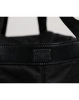 Dolce & Gabbana Black Nylon White Iconic Logo Shoulder Bucket Bag