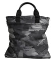 Dolce & Gabbana Black Camouflage Shoulder Strap Logo Plaque Bag