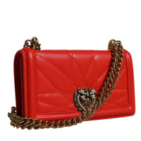 Dolce & Gabbana Red Quilted Devotion Crossbody Chain Phone Cover Bag