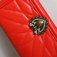 Dolce & Gabbana Red Quilted Devotion Crossbody Chain Phone Cover Bag