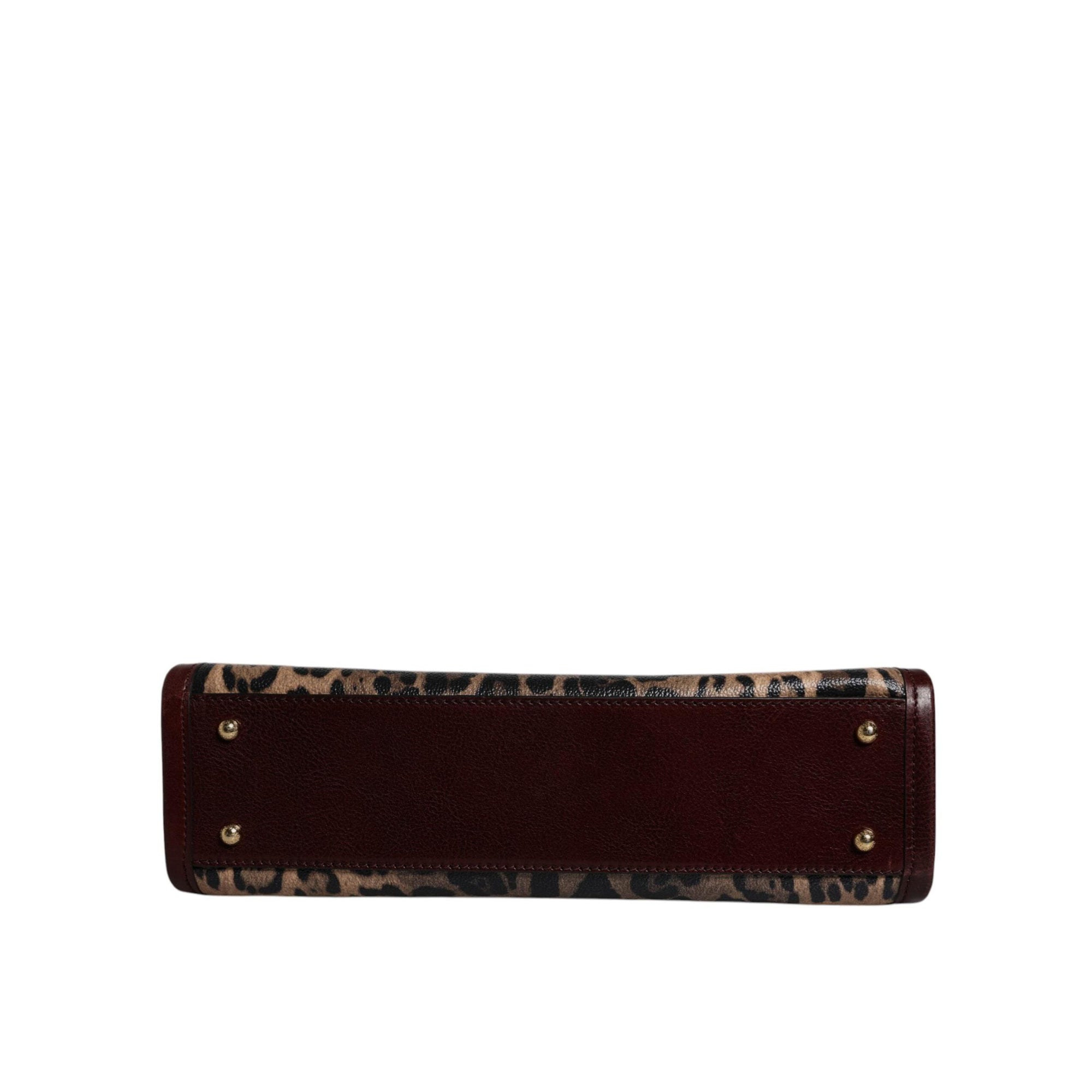 Dolce & Gabbana Brown Leopard Leather Shoulder Strap Tote Bag