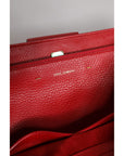 Dolce & Gabbana Red Calfskin Leather Logo Plaque Top Handle Bag
