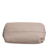 Dolce & Gabbana Light Pink Deer Leather Logo Plaque Tote Top Handle Bag