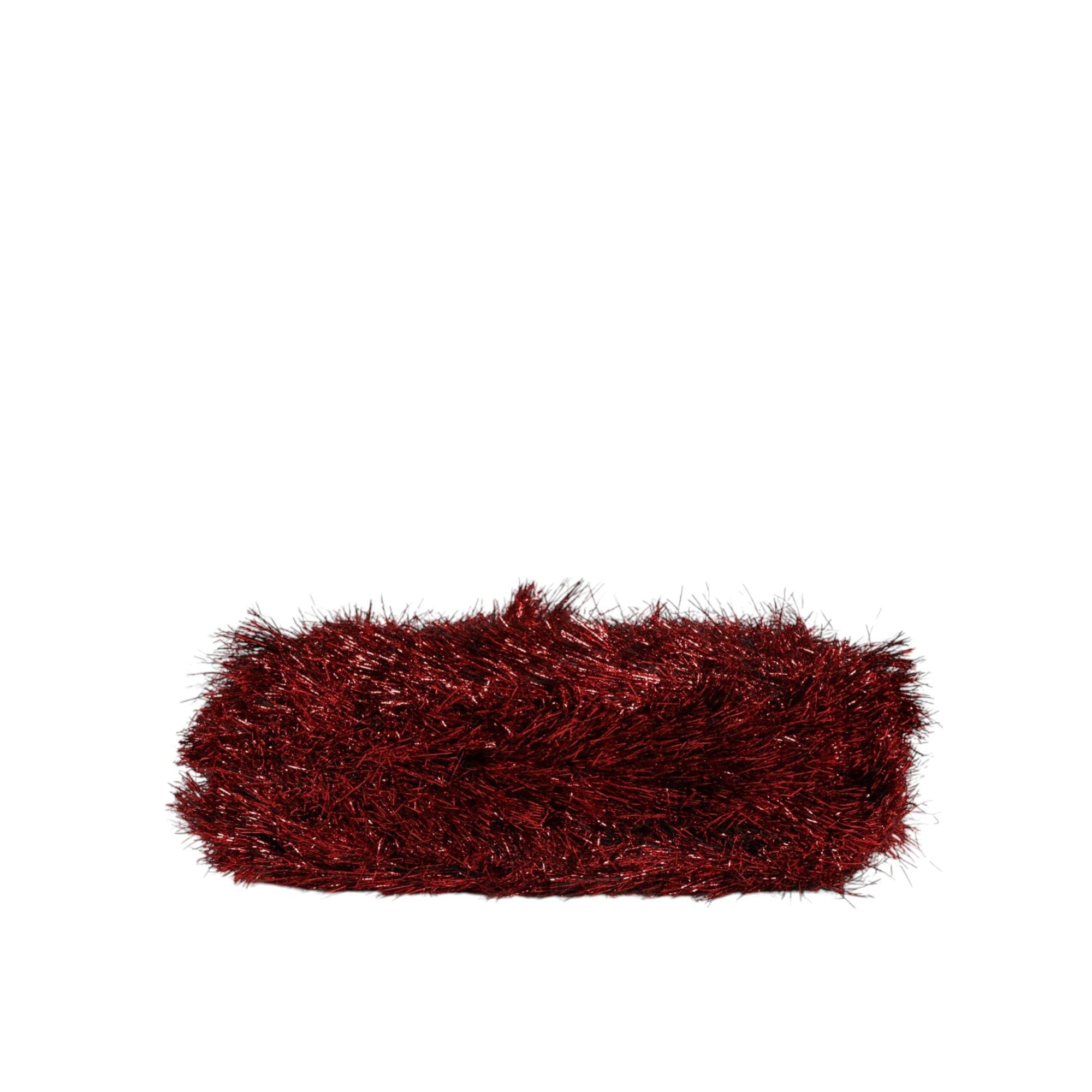 Dolce & Gabbana Red Gold Chain VANDA Tinsel Crystals Evening Clutch Bag