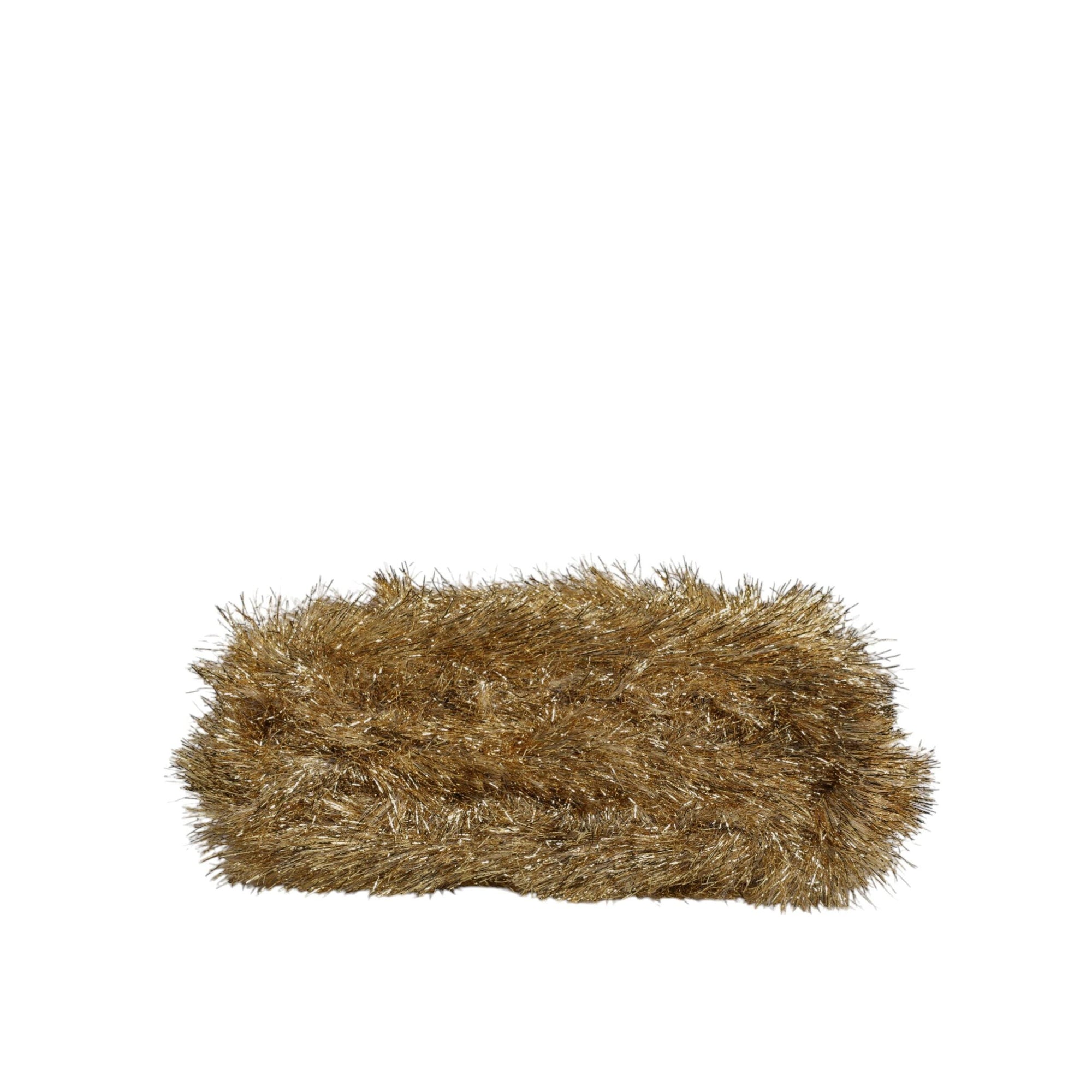 Dolce & Gabbana Gold Vanda Chain Strap Tinsel Crystal Evening Clutch Bag
