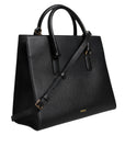Versace Black Large Leather Top Handle Shoulder Crossbody Bag