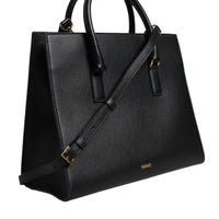 Versace Black Large Leather Top Handle Shoulder Crossbody Bag