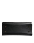 Versace Black Large Leather Top Handle Shoulder Crossbody Bag
