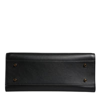 Versace Black Large Leather Top Handle Shoulder Crossbody Bag