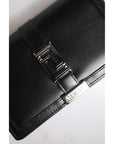 Versace Black Calfskin Leather Chain Strap Shoulder Crossbody Bag