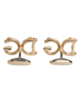 Dolce & Gabbana Gold Tone 925 Sterling Silver DG Logo Cufflink