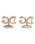 Dolce & Gabbana Gold Tone 925 Sterling Silver DG Logo Cufflink