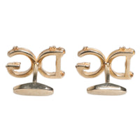 Dolce & Gabbana Gold Tone 925 Sterling Silver DG Logo Cufflink