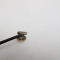 Dolce & Gabbana Gold Brass Blue Enameled Flower Cufflink