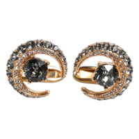 Dolce & Gabbana Brass Gold Black Crystal Luna Cufflink
