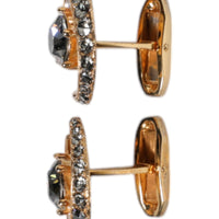 Dolce & Gabbana Brass Gold Black Crystal Luna Cufflink