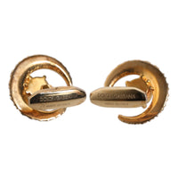 Dolce & Gabbana Brass Gold Black Crystal Luna Cufflink