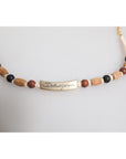 Dolce & Gabbana Black Gold Wooden Beaded Logo Pendant Necklace
